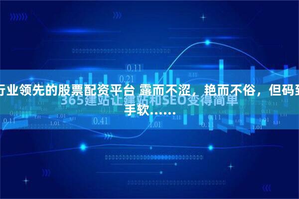 行业领先的股票配资平台 露而不涩，艳而不俗，但码到手软......